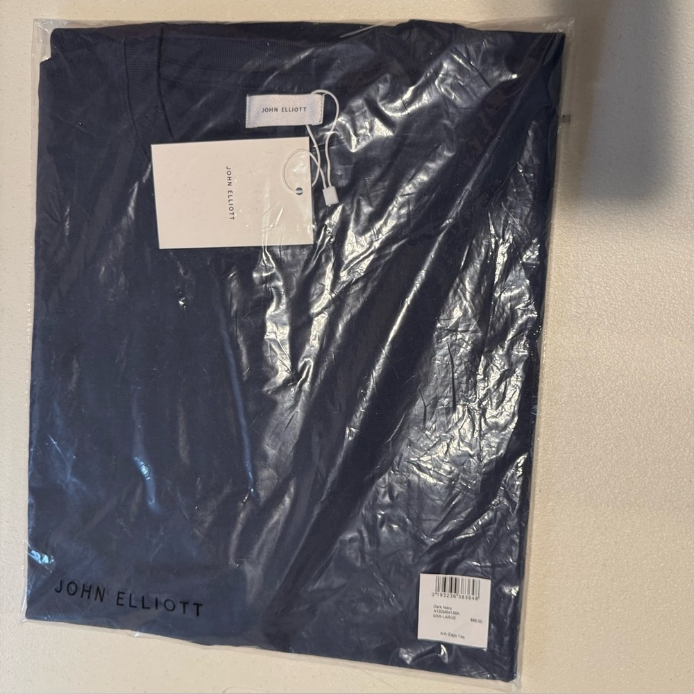 John Elliott ANTI-EXPO TEE Dark Navy Size 5 / 2XL